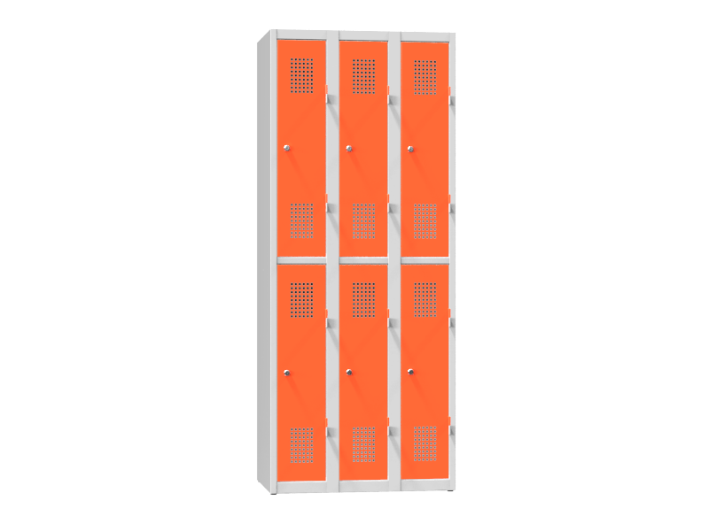 Kovová šatní skříň 6-box na soklu